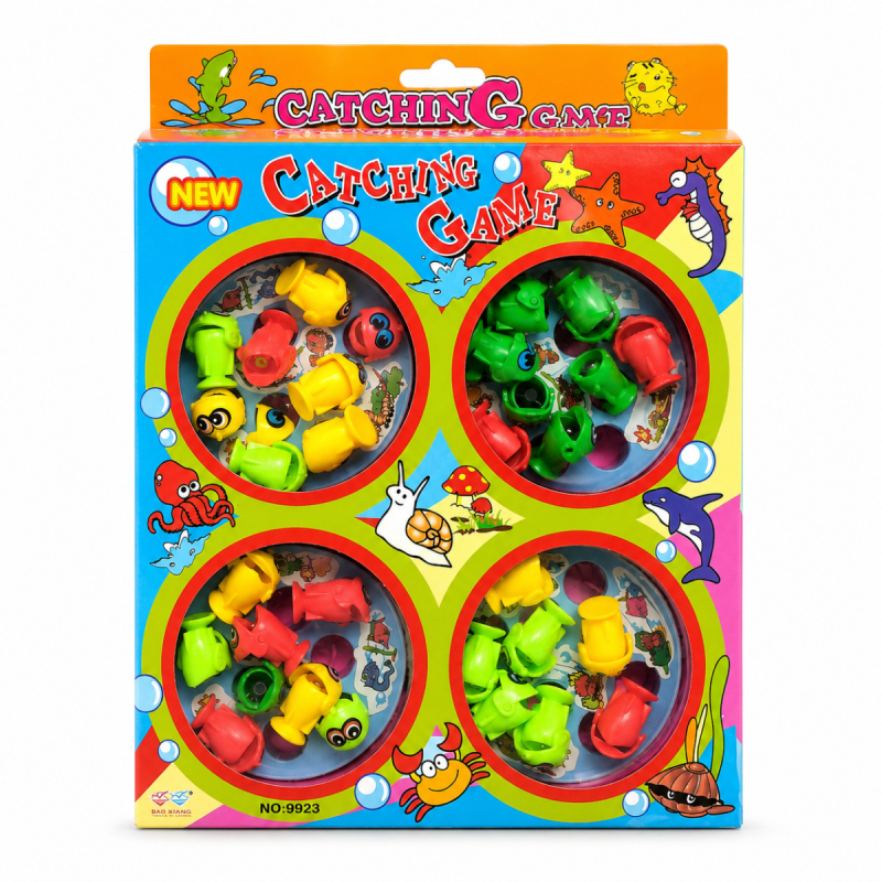 Fishing Game Toy for Kids Boys & Girls with Rotating Board, 32 Fish & 4 Fishing Rods | Musical Fish Catching Game Toy