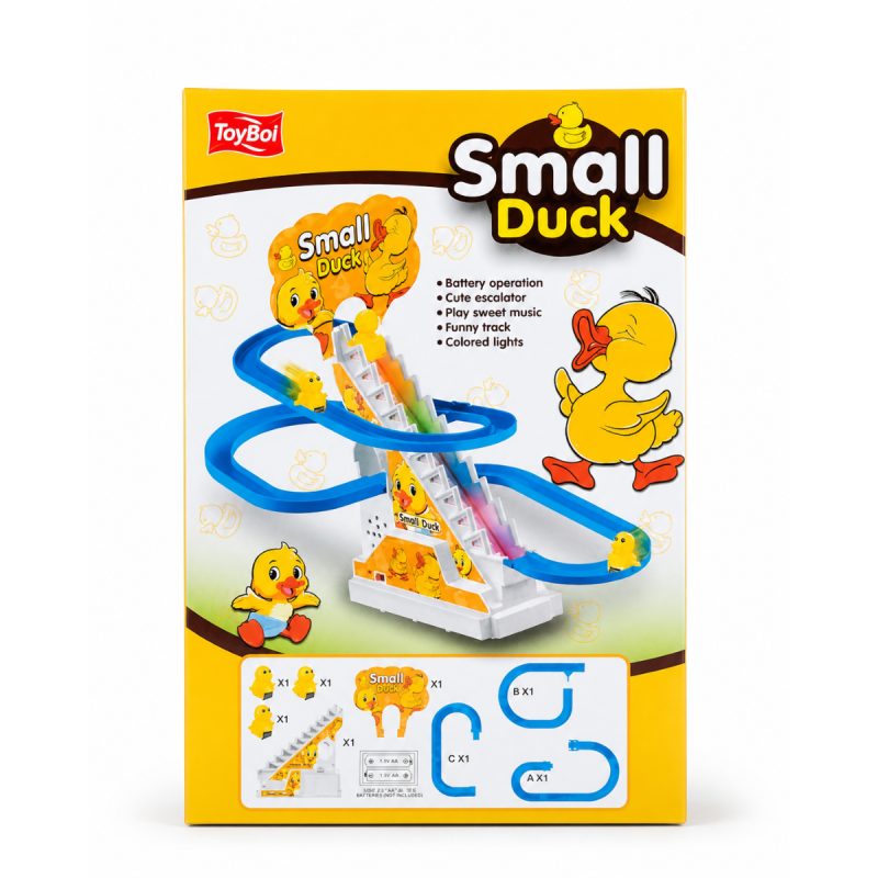 Duck Slide Toy Set for Kids | Small Ducks Stair Climbing Track Toy with Music & Lights | Escalator Duck Track Playset | Battery Operated Educational Toy for Boys & Girls (Multicolor)