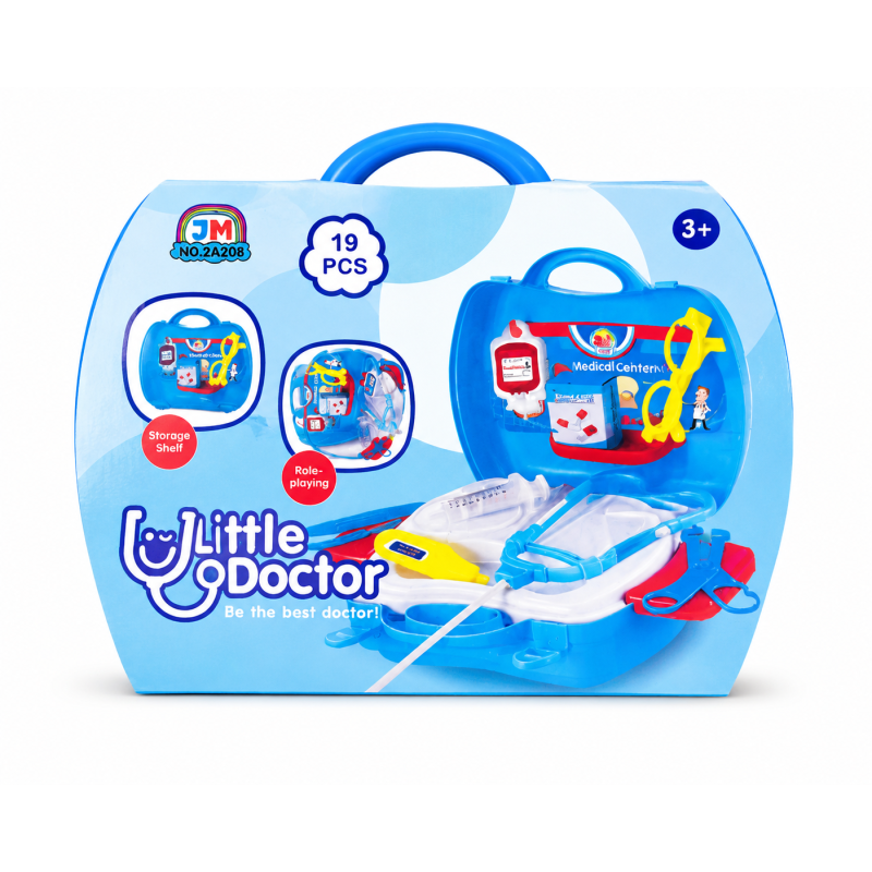 Little Doctor Medical Kit Toy Set for Kids | 19 Pieces Doctor Play Set with Stethoscope, Thermometer, Syringe & Medical Accessories | Educational Pretend Play Toy for Boys & Girls Age 3+