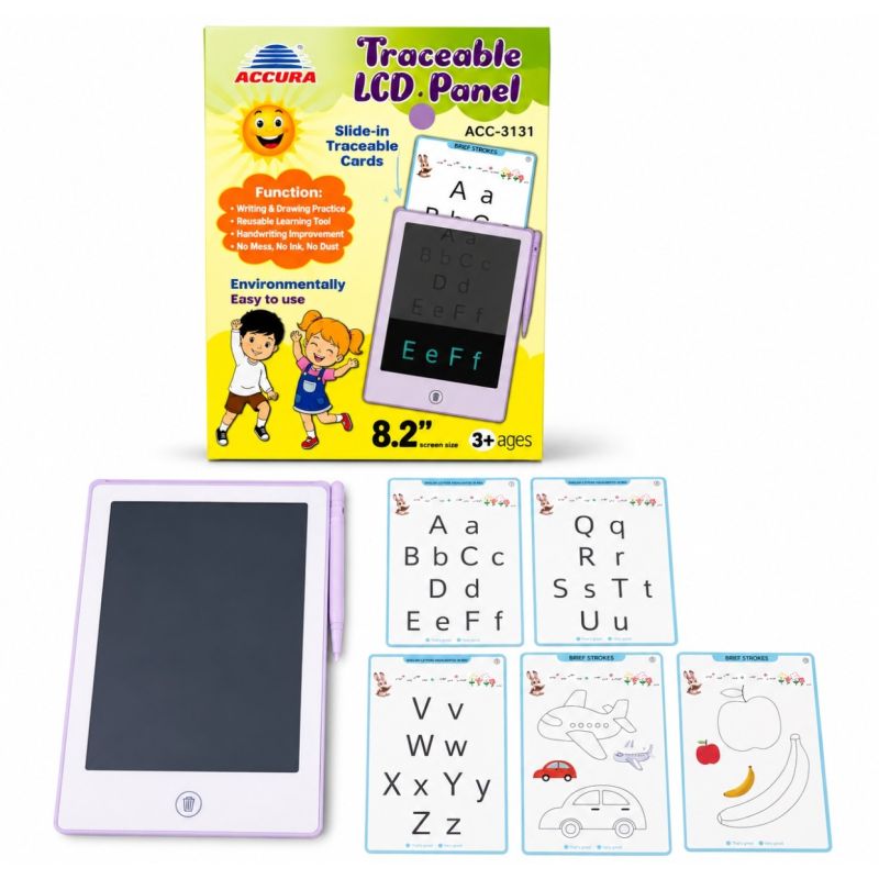 8.2 Inch Traceable LCD Writing Tablet for Kids with Reusable Trace Cards & Stylus | Learning Drawing Pad | Handwriting Practice Board | Educational Toy | 3+ Years