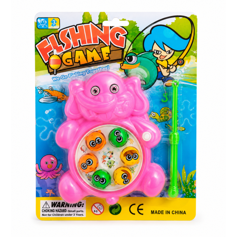 Elephant Fishing Game Toy for Kids – Manual Fish Catching Game with Fishing Rod, Cute Elephant Shape Toy for Boys & Girls (3+ Years)