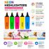 DOMS Super Neon Highlighter Pens Set of 5 | Assorted Fluorescent Colors | Chisel Tip | Fast Dry Ink | Office, School & Study Marker