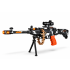 Toy Machine Gun for Kids with Lights & Sound, Battery Operated Gun Toy Set with Scope, Stand & Ammo Belt – Action Military Play Toy for Boys & Girls (Black & Orange)