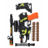 Toy Machine Gun for Kids with Lights & Sound, Battery Operated Gun Toy Set with Scope, Stand & Ammo Belt – Action Military Play Toy for Boys & Girls (Black & Orange)