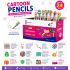 Pack of 24 Colourful Cartoon Pencils with Cute Animal Top Erasers | Wooden HB Graphite Writing Pencils | Kids School Stationery Set | Non-Toxic Gift Pack for Boys & Girls