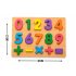Wooden Number Puzzle Board for Kids – Colourful Educational Math Learning Toy with Numbers & Symbols for Boys & Girls (3+ Years)
