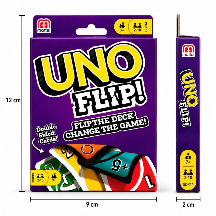 UNO Flip! Card Game | Double-Sided Family Card Game | Strategy & Fun Party Game for Kids, Teens & Adults | 2–10 Players | Age 7+