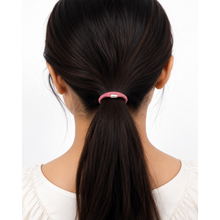 Hair Elastic Bands with Metal Clasp for Women & Girls (Pack of 20) | Soft Stretch Ponytail Holders | No Damage Hair Ties | Multicolor Hair Accessories