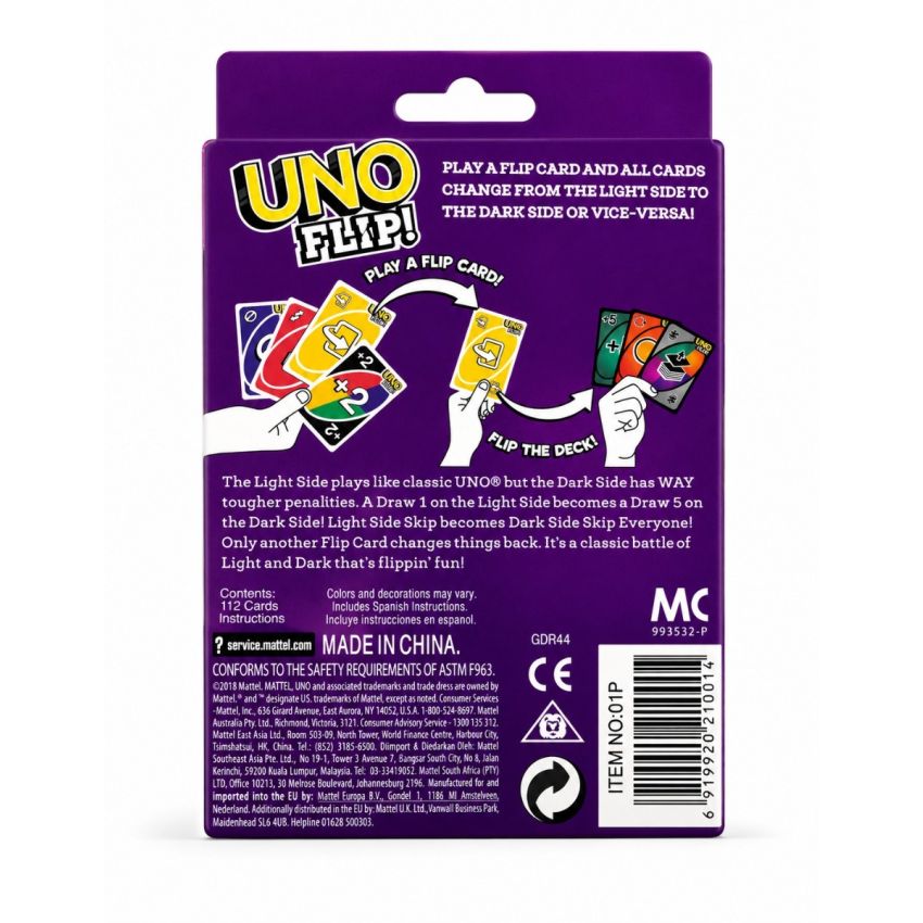 UNO Flip! Card Game | Double-Sided Family Card Game | Strategy & Fun Party Game for Kids, Teens & Adults | 2–10 Players | Age 7+