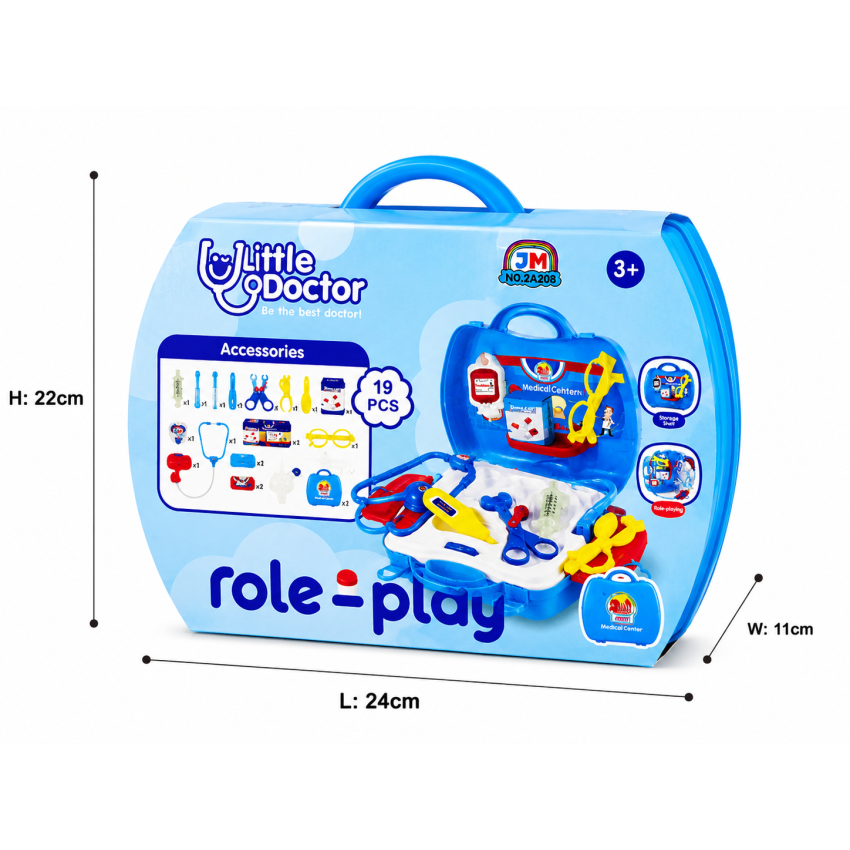 Little Doctor Medical Kit Toy Set for Kids | 19 Pieces Doctor Play Set with Stethoscope, Thermometer, Syringe & Medical Accessories | Educational Pretend Play Toy for Boys & Girls Age 3+