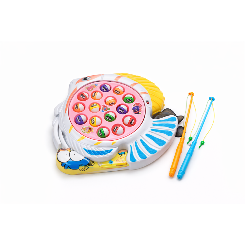 Kids Fishing Game Toy Set with Rotating Fish Board & Magnetic Fishing Rods | Musical Interactive Toy for Boys & Girls | Fun Learning & Hand-Eye Coordination Game (3+ Years)
