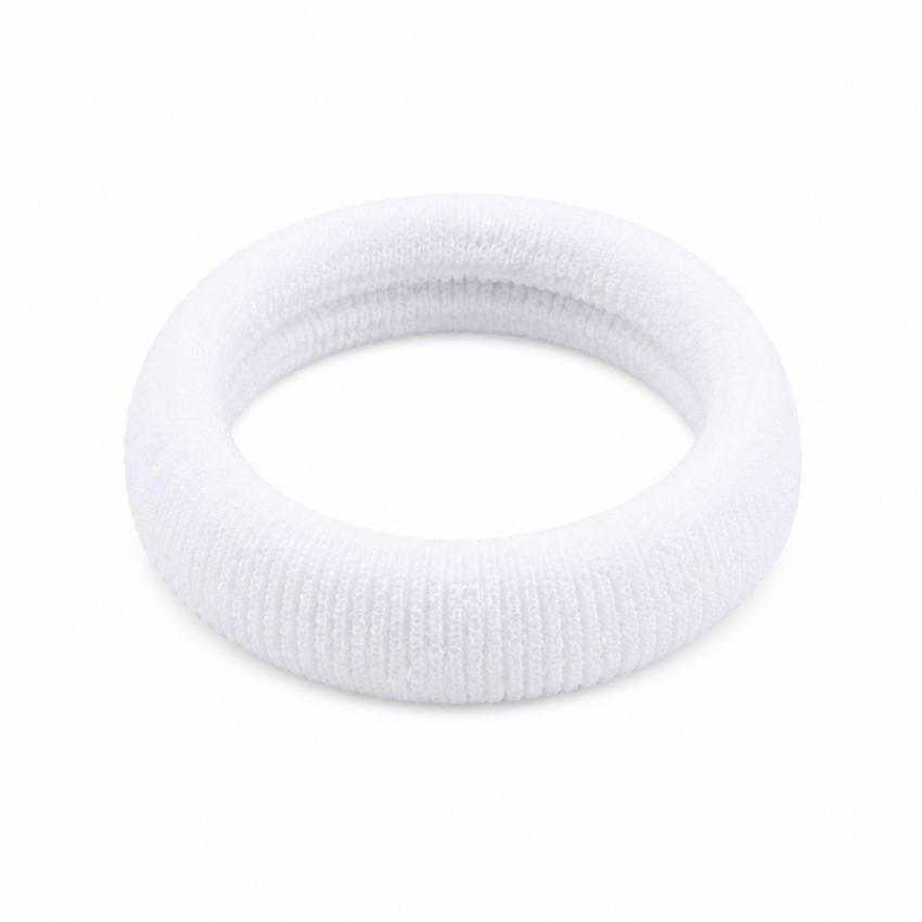 White Fabric Hair Scrunchie Bands Pack of 30 | Soft Elastic Ponytail Holders for Women & Girls | No Damage Hair Ties | Daily Use Hair Accessories