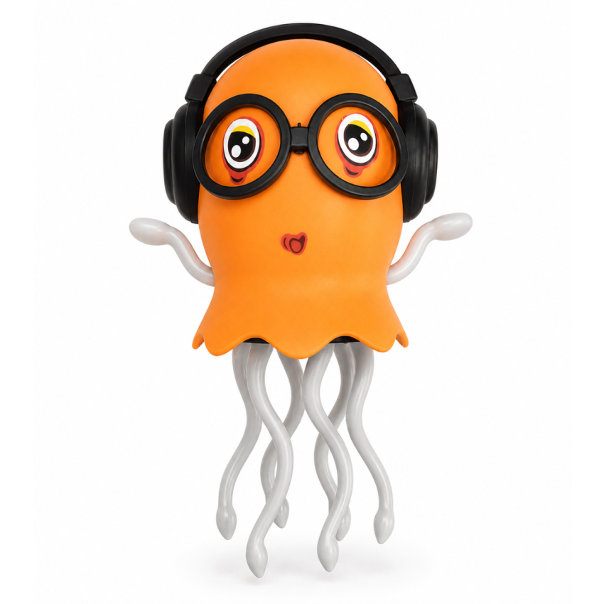 Dancing Jelly Belly Musical Jellyfish Toy with Bump & Go Action, LED Lights, Sound Effects & Flexible Tentacles for Kids 3+ Years