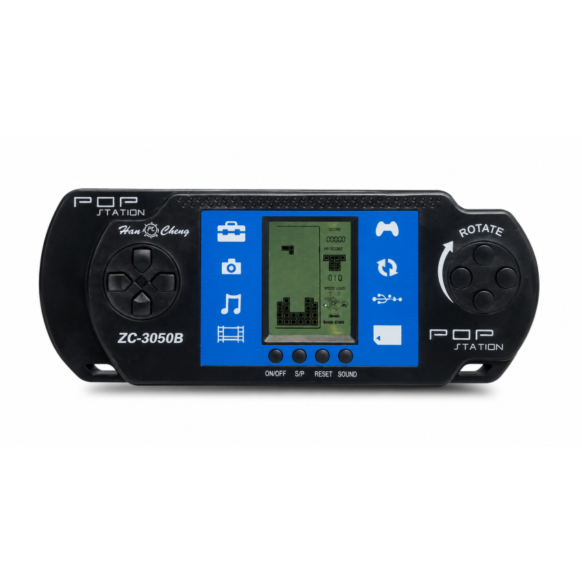 Portable Handheld Game Console for Kids | LCD Screen Electronic Brick Game | Classic Retro Gaming Console | Battery Operated | Lightweight Travel Gaming Device | Black