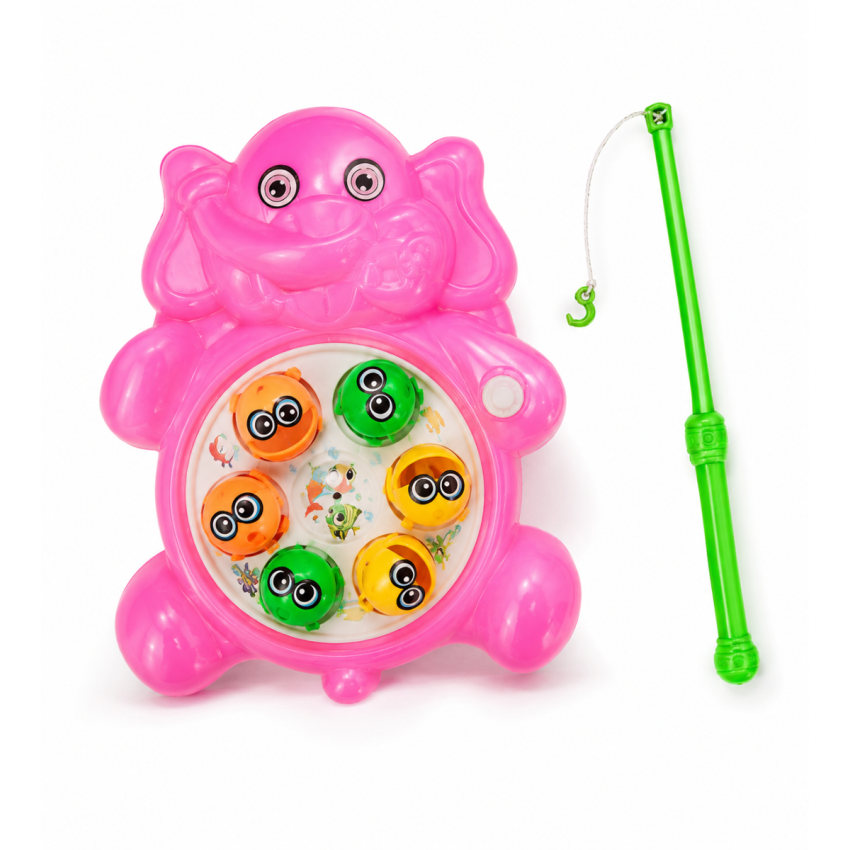 Elephant Fishing Game Toy for Kids – Manual Fish Catching Game with Fishing Rod, Cute Elephant Shape Toy for Boys & Girls (3+ Years)