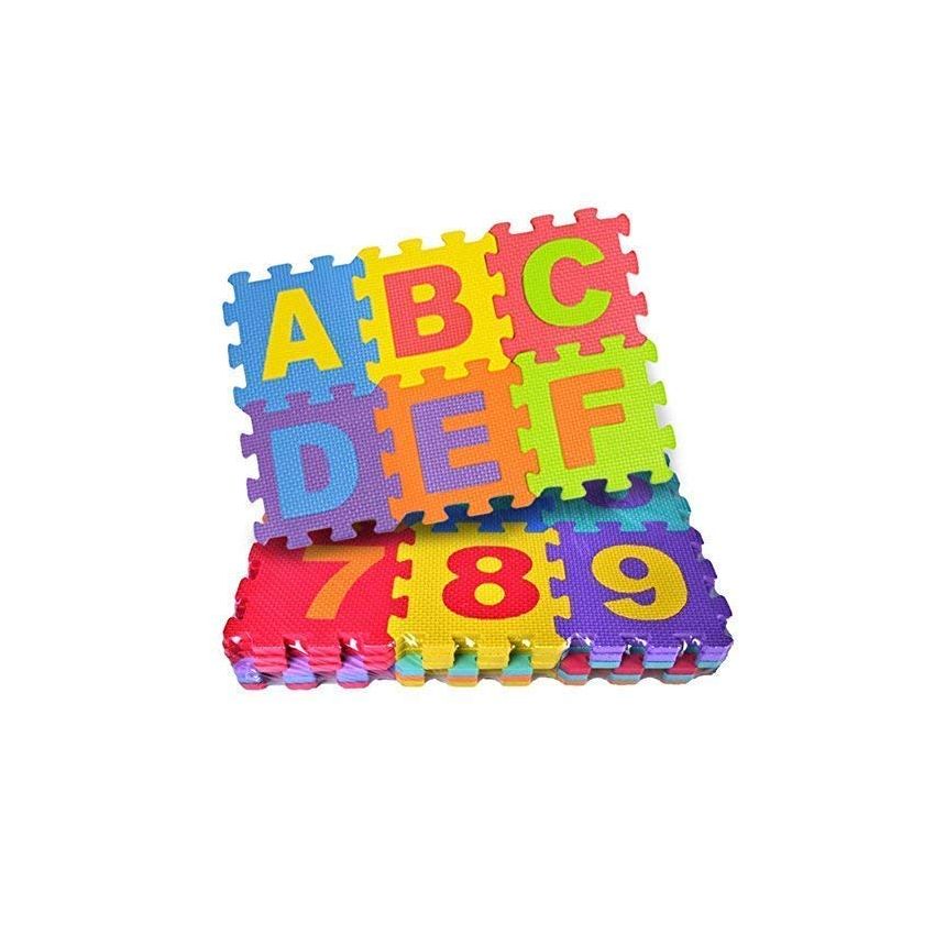 Alphabet & Number EVA Foam Puzzle Mat for Kids | Interlocking Floor Play Mat A-Z & 0-9 | Soft Foam Learning Mats for Toddlers | Educational Play Mat for Baby Boys & Girls
