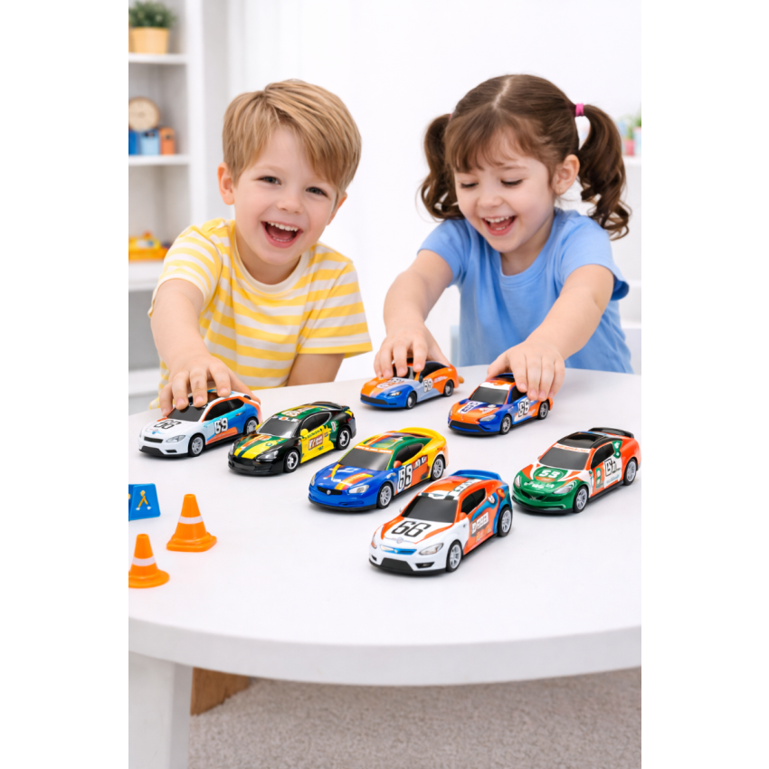 Die-Cast Race Cars Set for Kids (Pack of 6) | Pull Back Metal Toy Cars with Packaging | Mini Racing Cars for Boys & Girls Age 3+ | Gift Toy Set