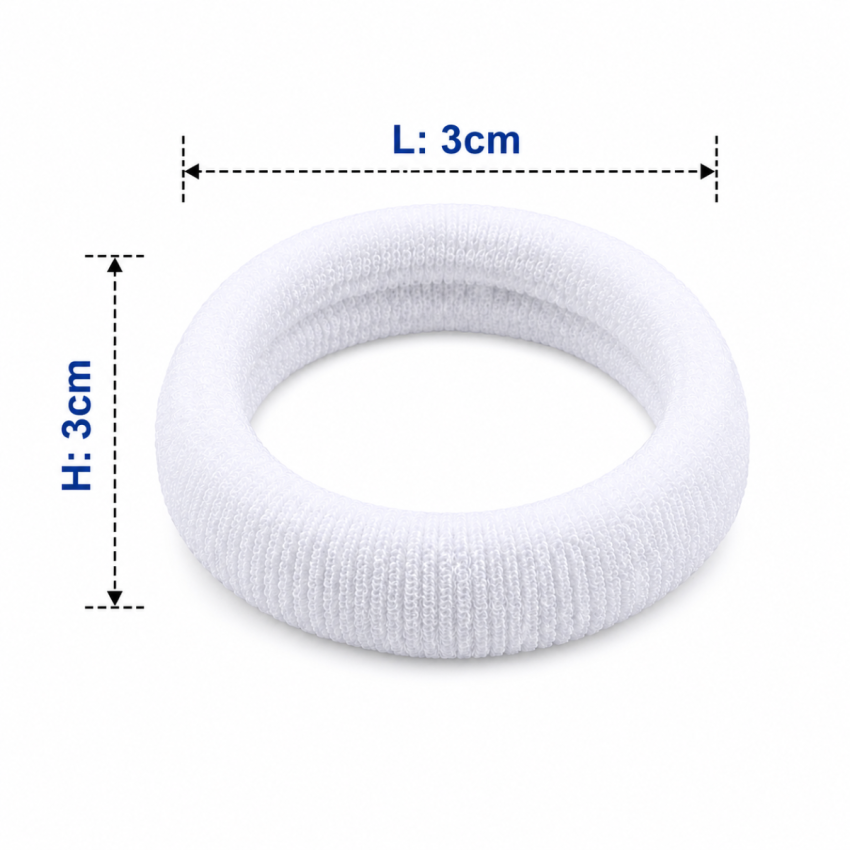 White Fabric Hair Scrunchie Bands Pack of 30 | Soft Elastic Ponytail Holders for Women & Girls | No Damage Hair Ties | Daily Use Hair Accessories