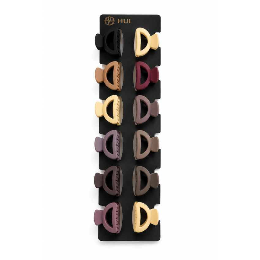 HUI Hair Claw Clips for Women (Pack of 12) | Mini Matte Hair Clutch Clips | Strong Hold Non-Slip Jaw Clips | Cute Korean Style Hair Accessories for Girls | Daily Wear Hair Styling Clips | Multicolor