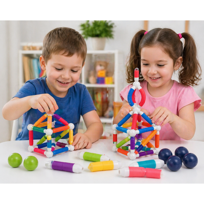 Magnetic Building Blocks Toy Set for Kids (36 PCS) | DIY Construction & STEM Learning Toy | Flexible Magnetic Sticks & Balls | Educational Toy for Boys & Girls Age 3+