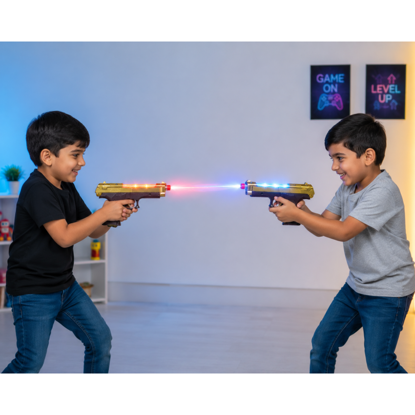 Futuristic Light Toy Gun for Kids with LED Glowing Effects & Sound