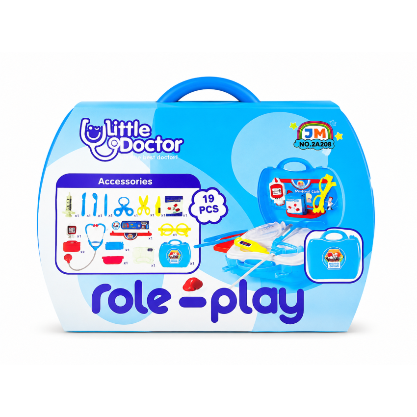 Little Doctor Medical Kit Toy Set for Kids | 19 Pieces Doctor Play Set with Stethoscope, Thermometer, Syringe & Medical Accessories | Educational Pretend Play Toy for Boys & Girls Age 3+