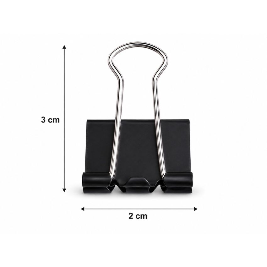 LACCO Binder Clips 19mm – Pack of 48 Pcs | Premium Black Metal Paper Binder Clips | Strong Office Clips for Documents, Files, School & Home Organization