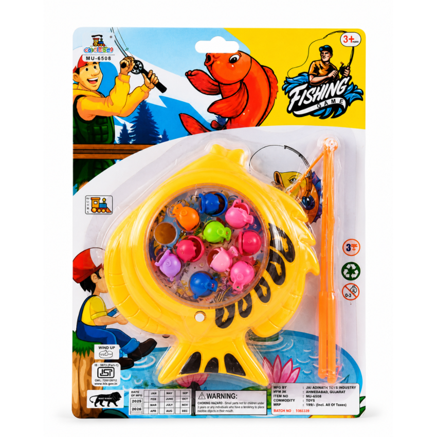Fishing Game Toy for Kids – Rotating Fish Catching Game with Fishing Rod, Manual Fish Catching Toy for Boys & Girls (3+ Years)