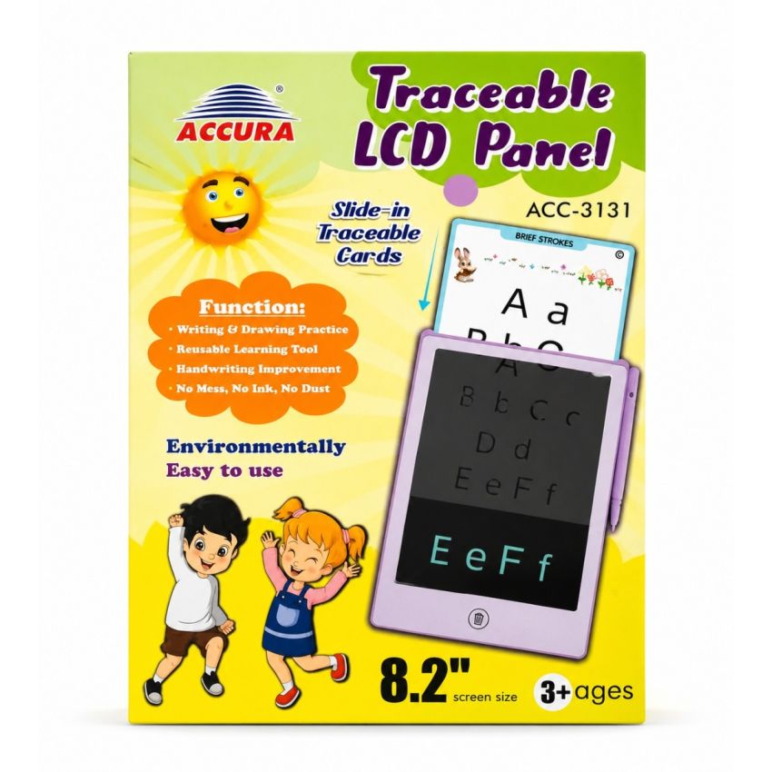 8.2 Inch Traceable LCD Writing Tablet for Kids with Reusable Trace Cards & Stylus | Learning Drawing Pad | Handwriting Practice Board | Educational Toy | 3+ Years
