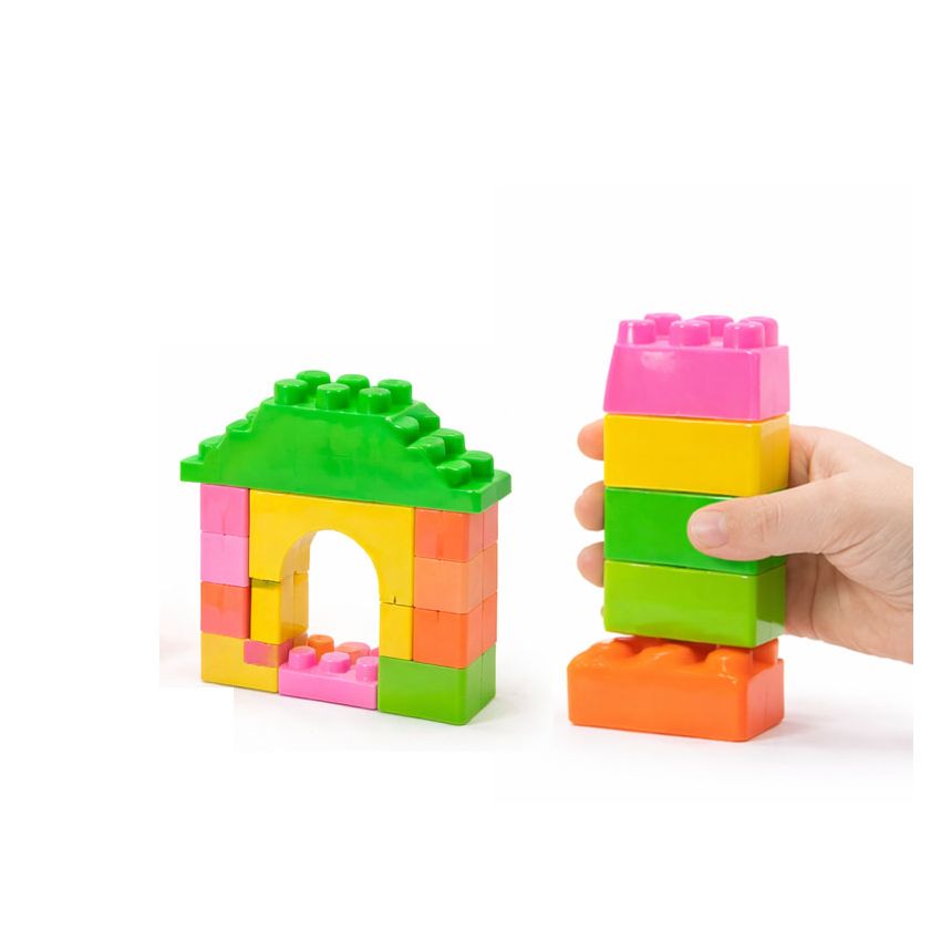 Big Building Blocks Toy Set for Kids | Colorful Jumbo Plastic Blocks | Educational Learning & Stacking Toy | Creative Play Set for Boys & Girls (3+ Years)