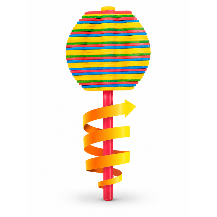 Funky Popta Candy Flower Toy for Kids | Colorful Twister Lollipop Design | Stress Relief Fidget Toy | Rotating Fun Candy Toy | Gift for Boys & Girls (3+ Years)