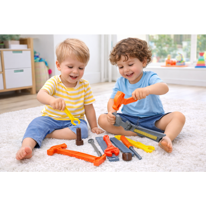 Kids Tool Kit Toy Set | Colourful Construction Tools Play Set for Kids | Pretend Play Engineering Toy with Hammer, Wrench & Screwdriver | Educational Toy for Boys & Girls (3+ Years)