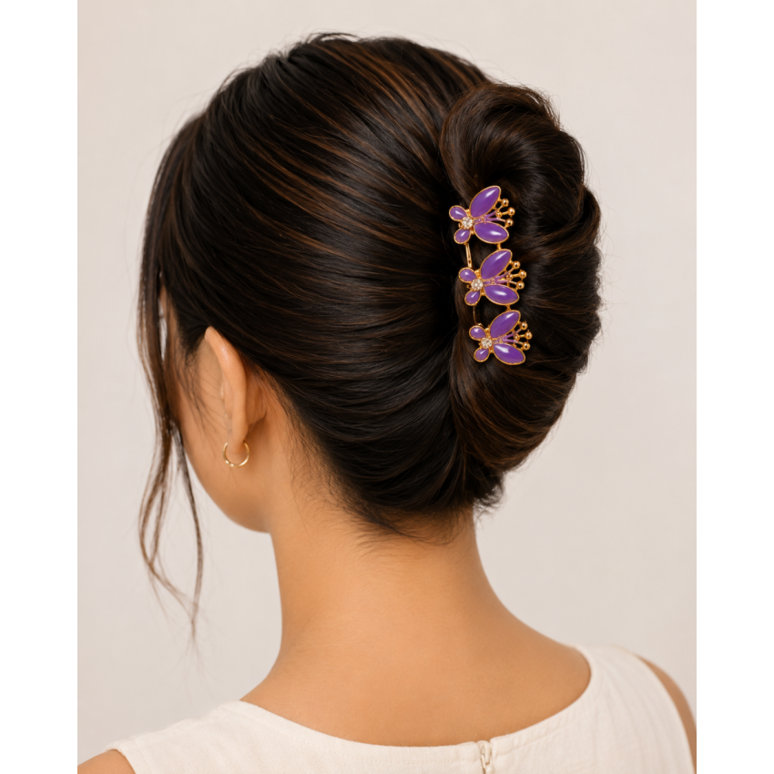 Gold Butterfly Hair Clips for Women & Girls | Gold-Framed Colorful Butterfly Hair Barrettes | Elegant Metal Hair Clip | Pack of 6 PCS