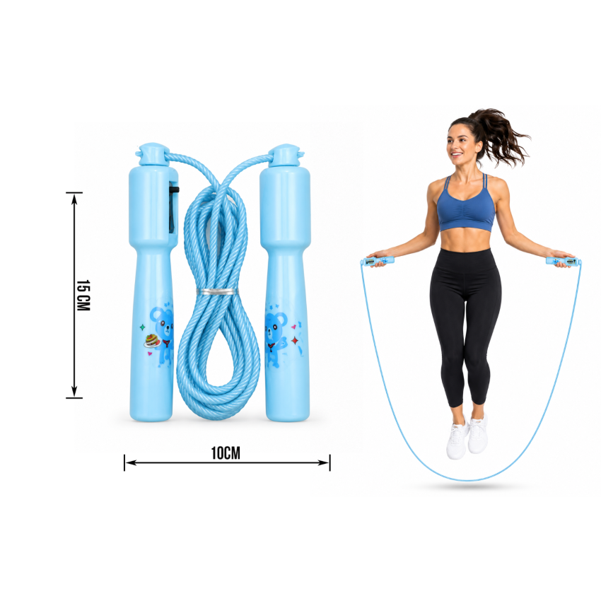 Blissful Blue Jump Rope with Counter for Kids | Adjustable Skipping Rope with Built-in Jump Counter | Fitness Exercise Rope for Boys & Girls