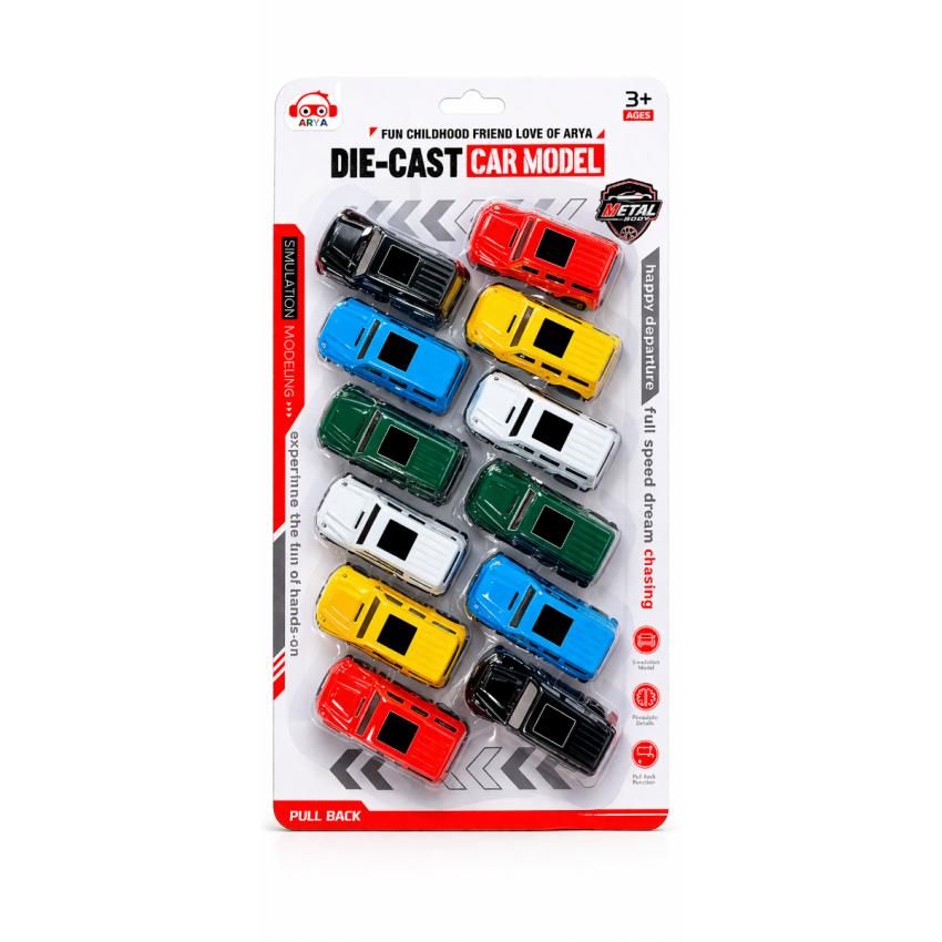 Die-Cast Toy Cars Set for Kids (Pack of 12) | Pull Back Mini Metal Cars | Multicolor Vehicle Set for Boys & Girls | Small Car Toys for Kids Age 3+