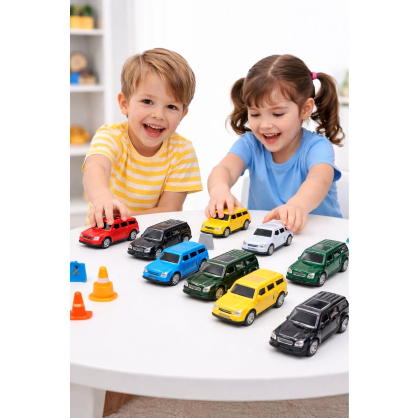 Die-Cast Toy Cars Set for Kids (Pack of 12) | Pull Back Mini Metal Cars | Multicolor Vehicle Set for Boys & Girls | Small Car Toys for Kids Age 3+