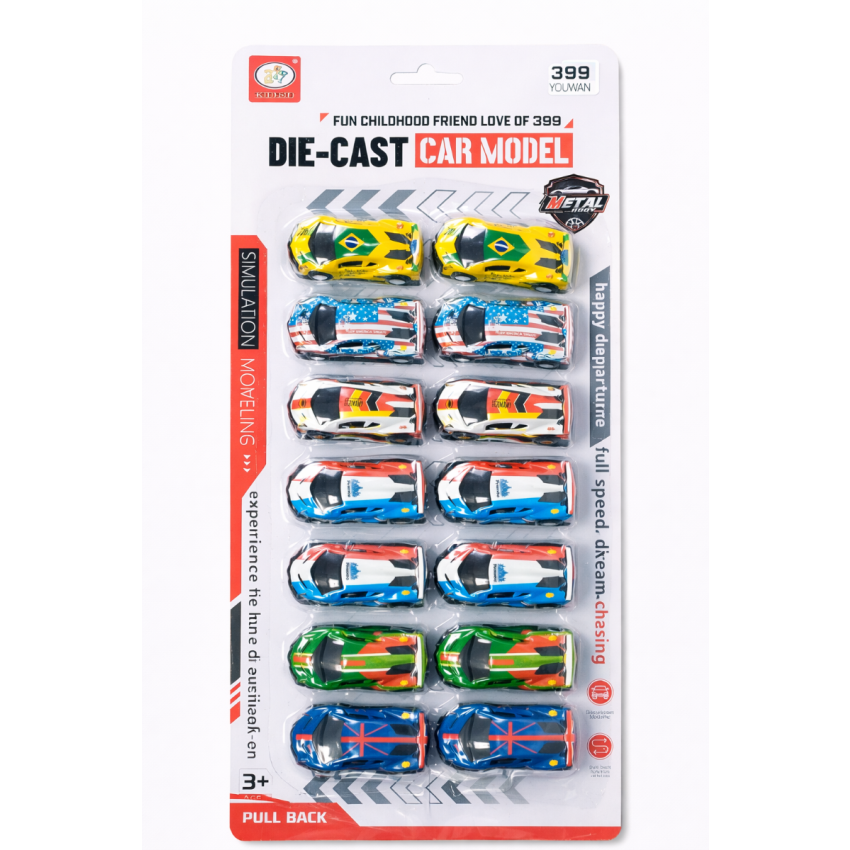 Vibrant Racing Toy Cars Set for Kids (Pack of 12) | Colorful Pull Back Mini Cars | Die-Cast Style Racing Cars for Boys & Girls Age 3+ | Gift Toy Set