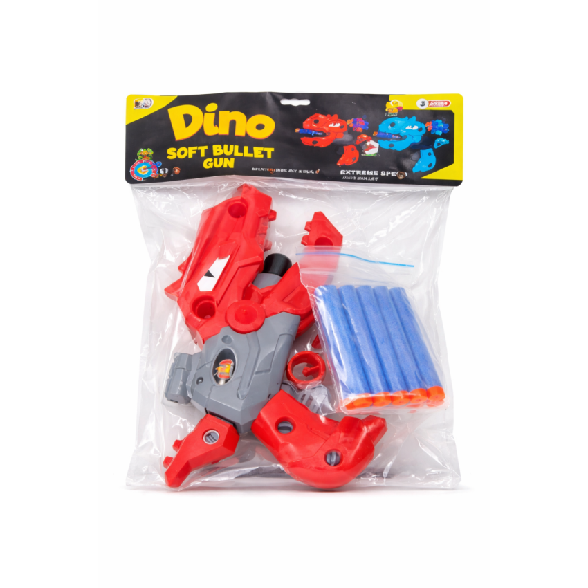 Dinosaur Soft Bullet Gun Toy for Kids | Foam Dart Blaster Set with Refill Bullets | Safe Soft Shooting Toy Gun for Boys & Girls | Dino Shooter Toy Gift Set