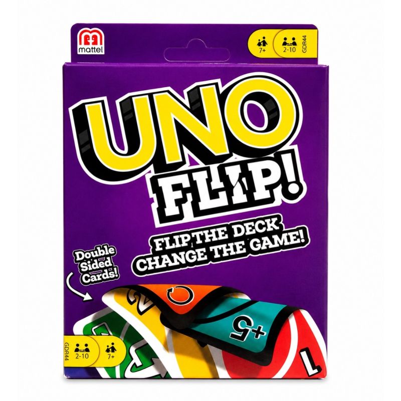 UNO Flip! Card Game | Double-Sided Family Card Game | Strategy & Fun Party Game for Kids, Teens & Adults | 2–10 Players | Age 7+