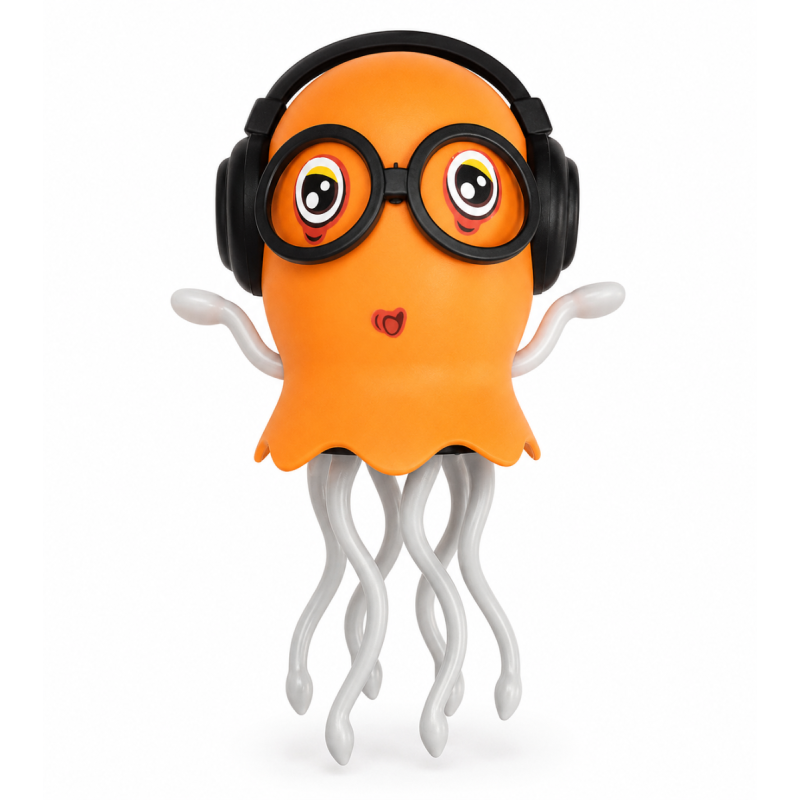 Dancing Jelly Belly Musical Jellyfish Toy with Bump & Go Action, LED Lights, Sound Effects & Flexible Tentacles for Kids 3+ Years