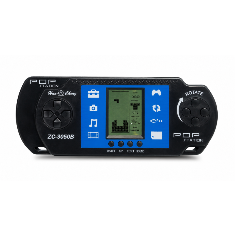 Portable Handheld Game Console for Kids | LCD Screen Electronic Brick Game | Classic Retro Gaming Console | Battery Operated | Lightweight Travel Gaming Device | Black