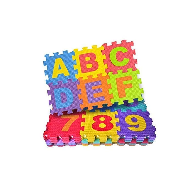 Alphabet & Number EVA Foam Puzzle Mat for Kids | Interlocking Floor Play Mat A-Z & 0-9 | Soft Foam Learning Mats for Toddlers | Educational Play Mat for Baby Boys & Girls