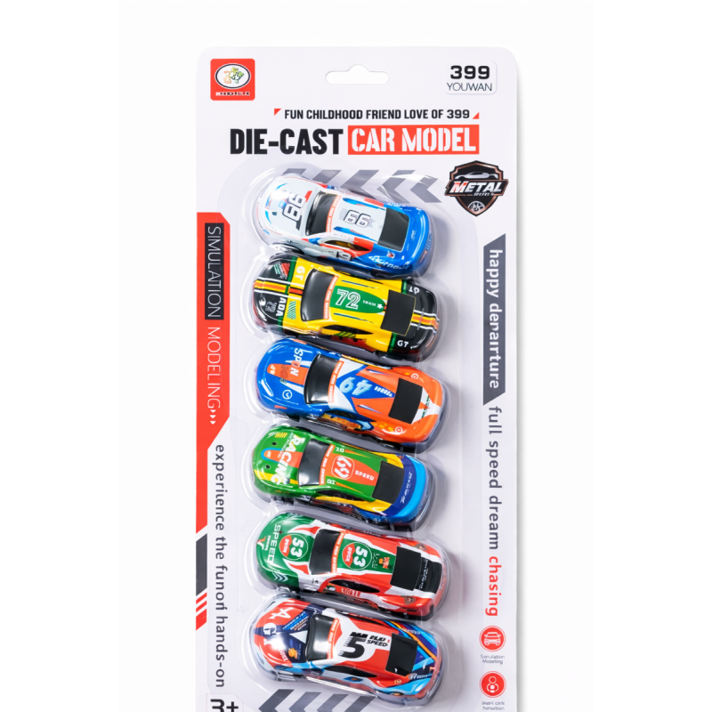 Die-Cast Race Cars Set for Kids (Pack of 6) | Pull Back Metal Toy Cars with Packaging | Mini Racing Cars for Boys & Girls Age 3+ | Gift Toy Set