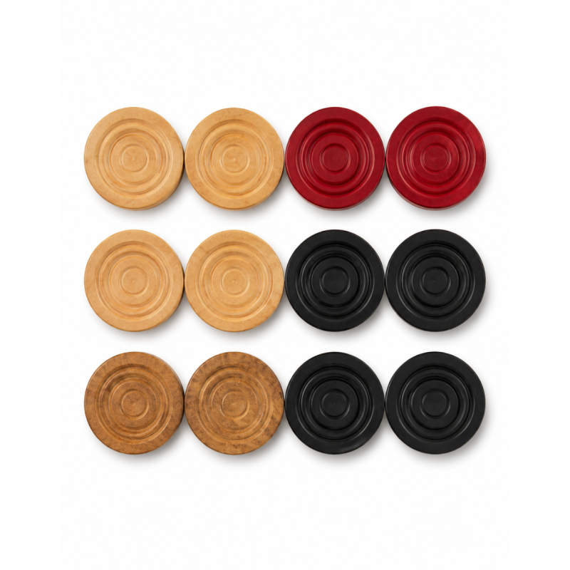 Magic Carrom Coins Set for Kids & Adults | 24 Pieces Wooden Carrom Men Box
