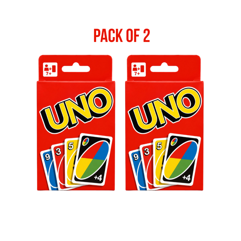 UNO Playing Cards Pack of 2 for Kids & Family – Color Matching Strategy Card Game for Boys, Girls & Adults (7+ Years)